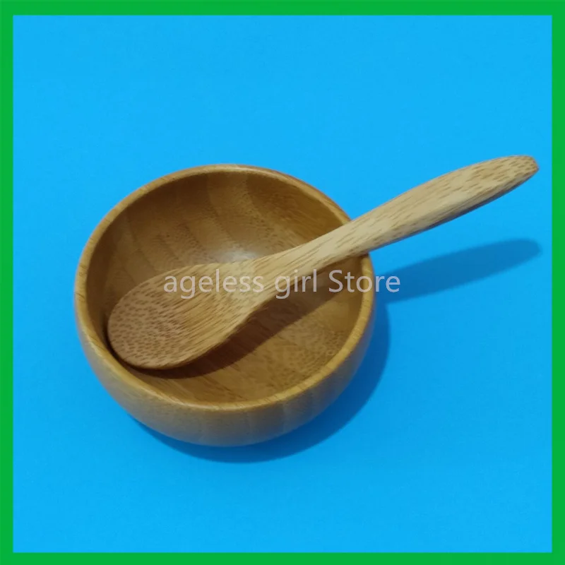 5/10/30 /50pcs 50g Bamboo Facial Mask Bowl With Spoon Face Cream Bowl Eye Cream Bowl Makeup Cosmetic Wooden Mask Refillacle Bott