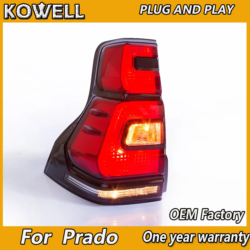 KOWELL Car taillight for LC150 GRJ150 Rear Taillights For LAND CRUISER PRADO 2018 LED RL+Brake+Park+Signal led lights