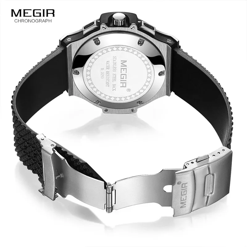 MEGIR Chronograph Sport Watch Men Creative Big Dial Army Military Quartz Watches Clock Men Wrist Watch Hour Relogio Masculino