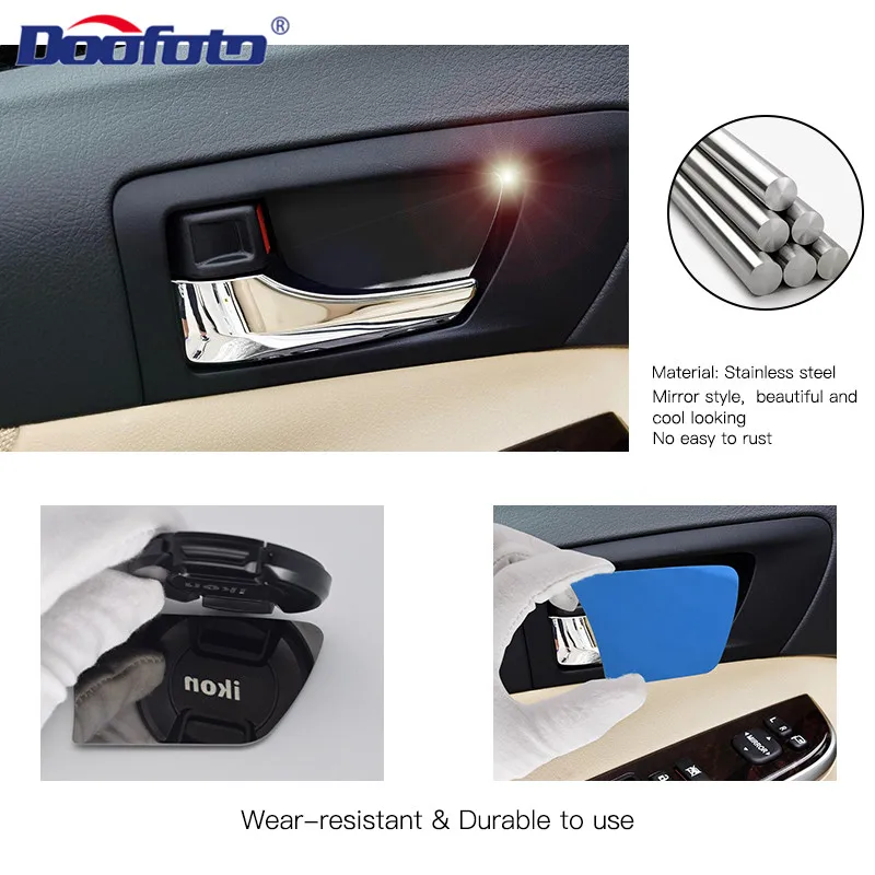 Car Door Handle Bowl Cover Inner Sticker Protection For Toyota Camry 2012 2013 2014 2015 2016 auto Accessories