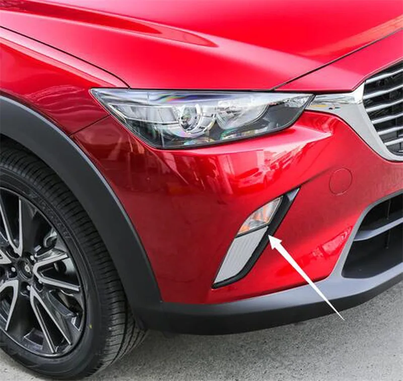 For Mazda CX-3 CX3 2015 2016 2017 2018 Front Head Fog Light Lamp eyebrow Cover Decotration Trim ABS Chrome Car Accessories  2pcs