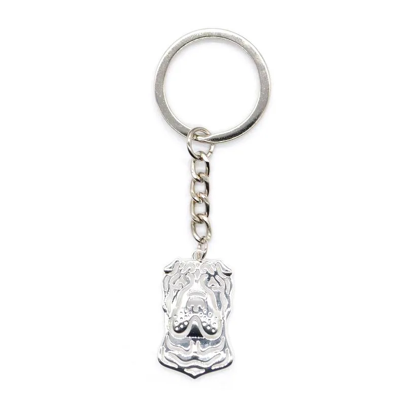 Women's Jewelry Alloy Metal Dog Pendant Keychains Female Chinese Shar Pei Key Holders