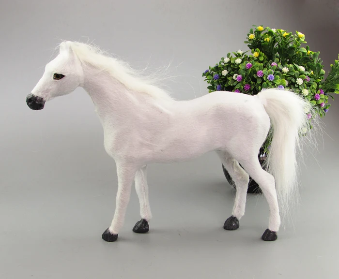 

Simulation white horse polyethylene&furs horse model funny gift about 31cmx22cmx6cm