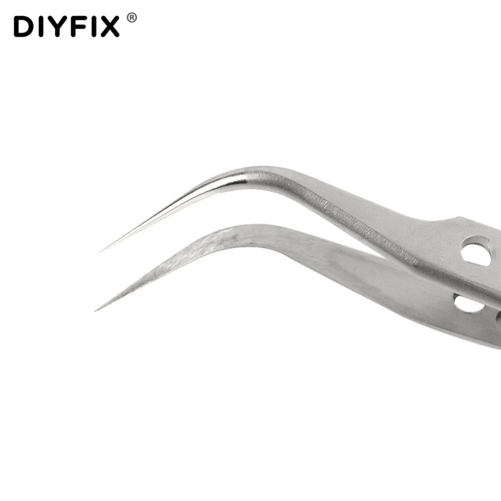 DIYFIX 전자 산업용 핀셋 정전기 방지 곡선 스트레이트 팁 정밀 스테인레스 집게 전화 수리 핸드 툴 세트