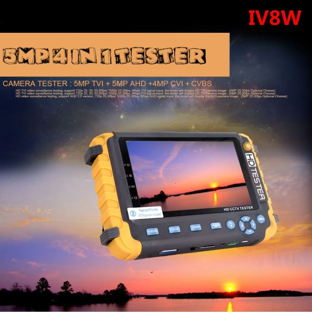 2025: Upgraded IV8S IV8W 5 inch CCTV Tester Monitor 8MP TVI AHD CVI CVBS Security Camera tester support PTZ Audio VGA HDMI input