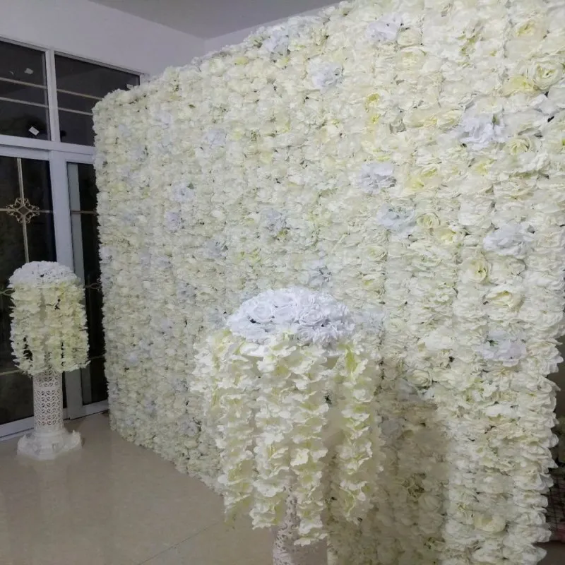 24pcs/lot 60X40CM Milk white Peony rose Design Flower Wall for Wedding Window Backdrop Centerpieces Deocrations Free Shipping