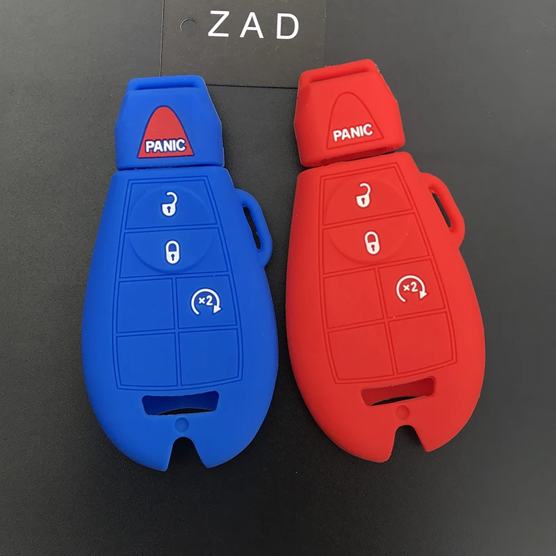 ZAD silicone rubber car key cover case skin shell protect holder set for jeep for Chrysler   Fobik for Dodge Ram 3button keyles