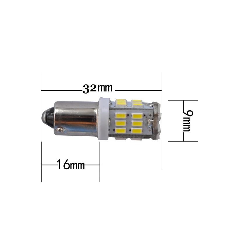 100Pcs Car 12V BA9S 30 SMD 3014 Led 0.15A Bulbs T4W Car Styling Led Indicator Light Parking Lamp Turn Light 300Lm Screw Base Led