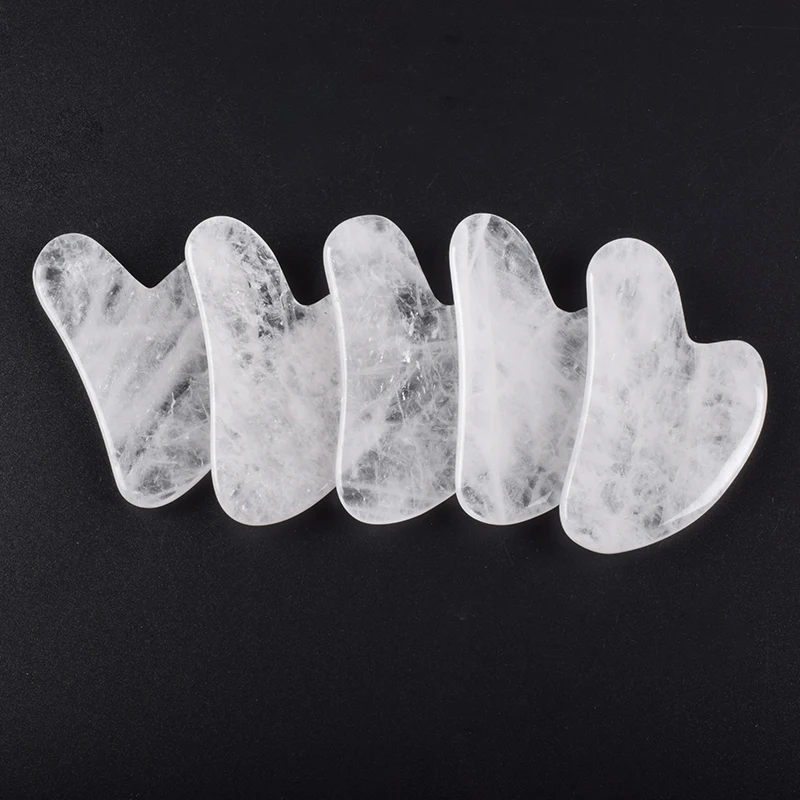 Rock Quartz Gua Sha Tool Health Massage Gift Crystal Massager Face Body Natural Stone SPA Acupuncture Scraping Healing Care Tool