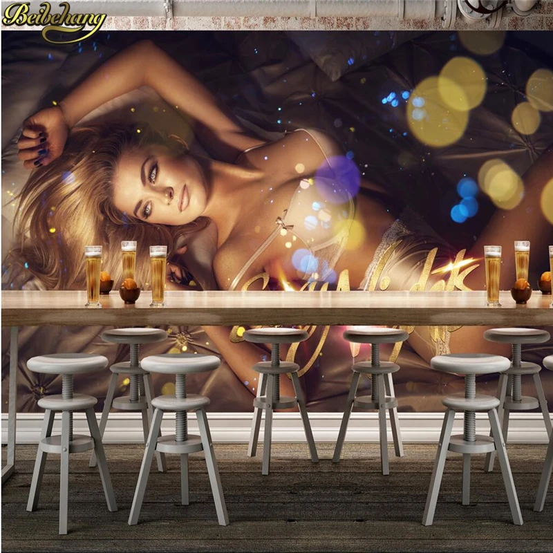 beibehang Custom photo wallpaper sexy beauty hotel bar nightclub KTV box tooling background murals papel de parede