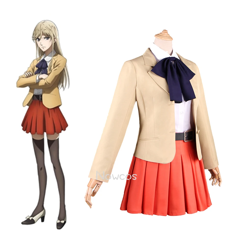 Anime Hakata Tonkotsu Ramens Costume Lin XianMing Cosplay Costume Full Set Uniform Halloween Shirt + Jacket + Skirt + Bow + Belt