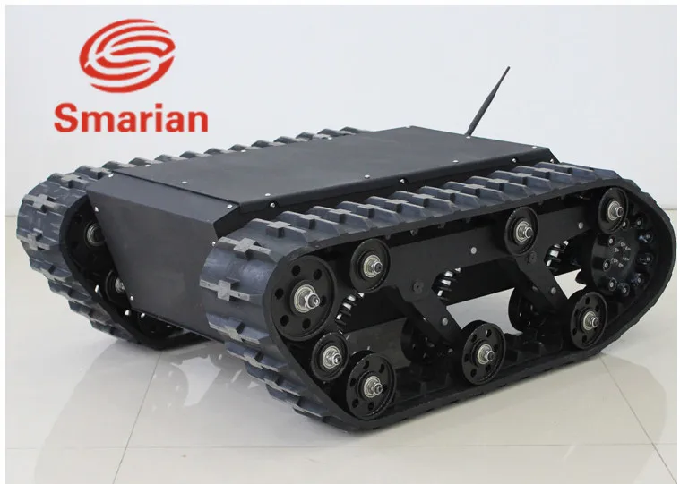 Shock Suspension Robot Tank Car Chassis With Rubber Track Tracked Clawler Caterpillar RC Smart Tank Platform Cross Obstacle 75kg