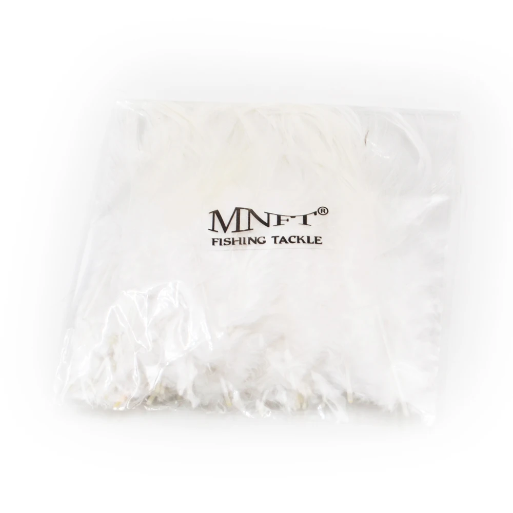 MNFT 50pcs/lot Cream White Necks Fly Tying Material Hen Feather Hackle Making Marabou Hairs For Fly Fishing