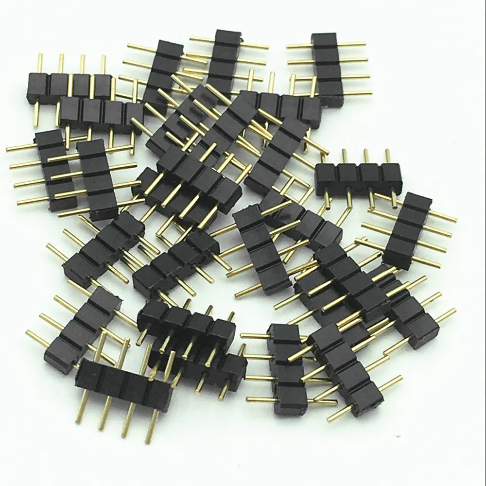 4pin RGB connector, 4 pin needle, male type double 4pin, small part for LED Strip Light RGB 3528 and 5050 strip 10pcs/lot