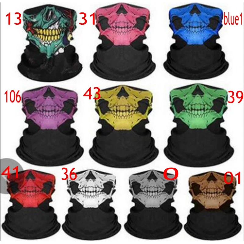 

10pcs Skeleton Skull bike Bandana Ski Halloween HeadScarf Scarves Cycling Face Mask Ghost Scarf UV Proof Sport Hiking Scarves