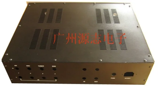 Chasis de preamplificador de sonido prémium, caja de amplificador de potencia de aluminio completo, 430x350x100mm, # M1