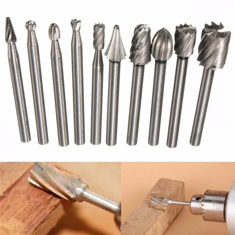 High Speed HSS Routing Router Bits Burr Rotary Tools Suit Dremel & Rotary Tool Engraving Wood Working Tools Attachment