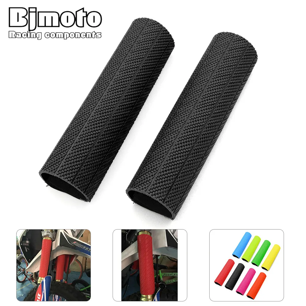 Bjmoto Universal Motorcycle Rubber Front Fork Cover Shock Protector Dust Guard motocross motorbike Gaiter Gator Boot Socks Cover