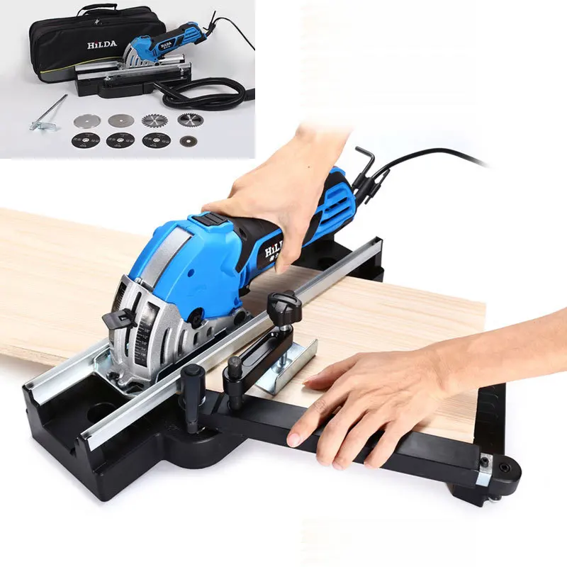 

85mm Mini Electric Circular Saw 750w DIY Multifunctional Electric Saw 85mm Compound Electric Saw (8pcs blades + guide rail)