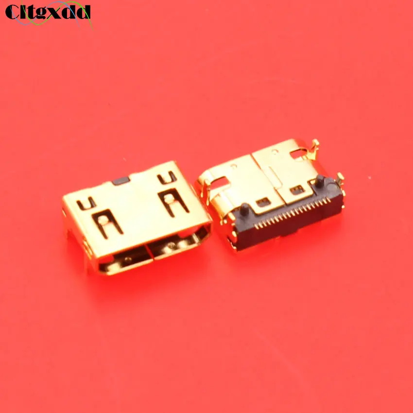 cltgxdd Gold plating MINI 19 Pin  HDMI Female plug Connector 19Pins HDMI Female Socket Data Interface 4 DIP Type