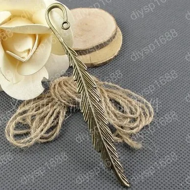 20 pcs/lot  alloy bead Antique Bronze Plated Charms Pendants Fit Jewelry findings 115*13MM Large feather bookmark Shape JJA1834