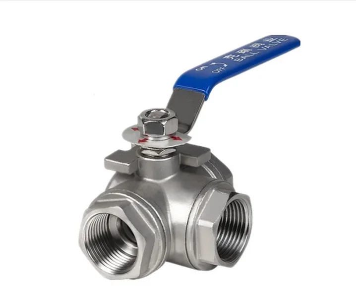 

DN15 1/2" Female BSP 3 Way 304 SS Stainless Steel Type T or L Port Mountin Pad Ball Valve Vinyl Handle WOG1000