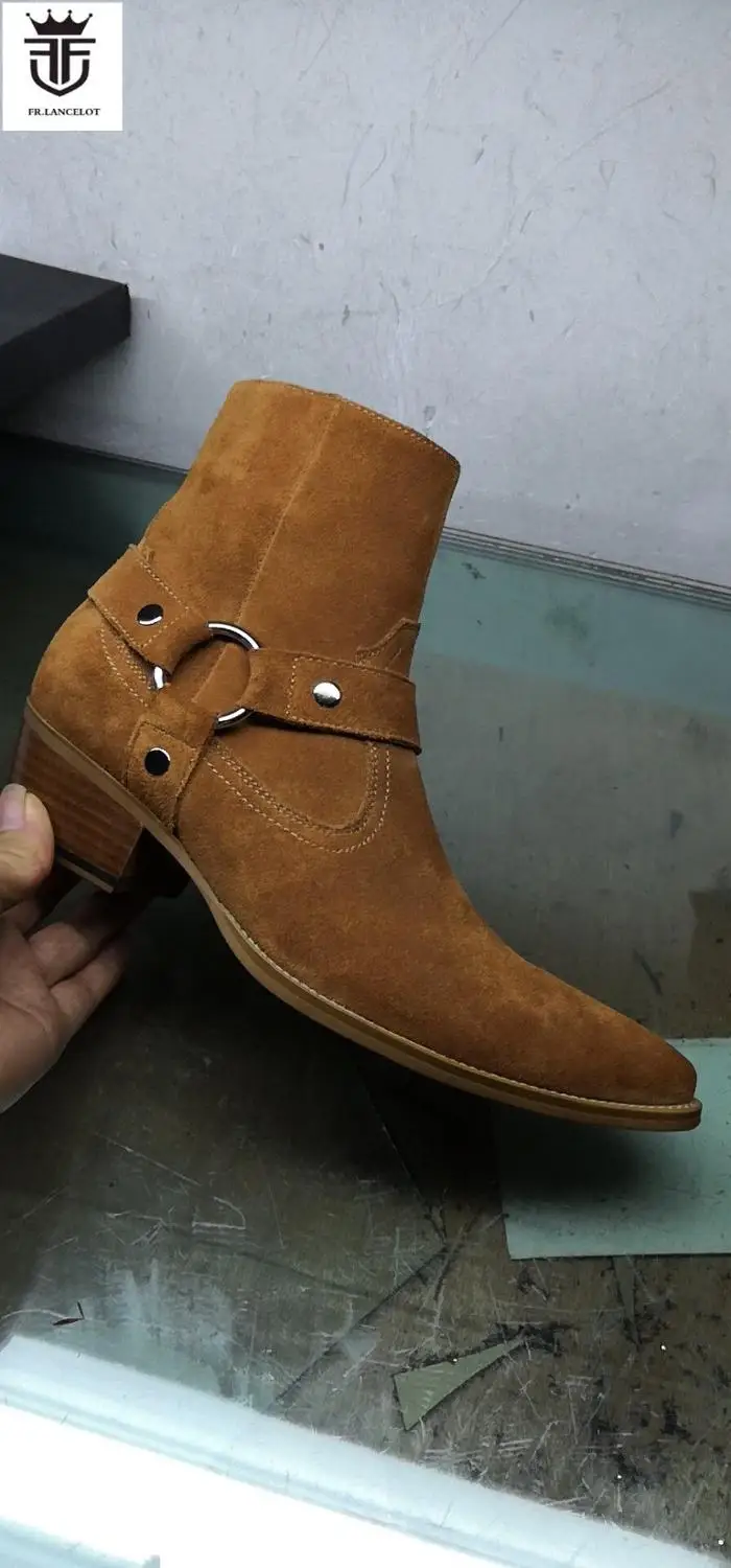 2020 New men shoes Chelsea boots ankle boots male suede leather booties party shoes mens