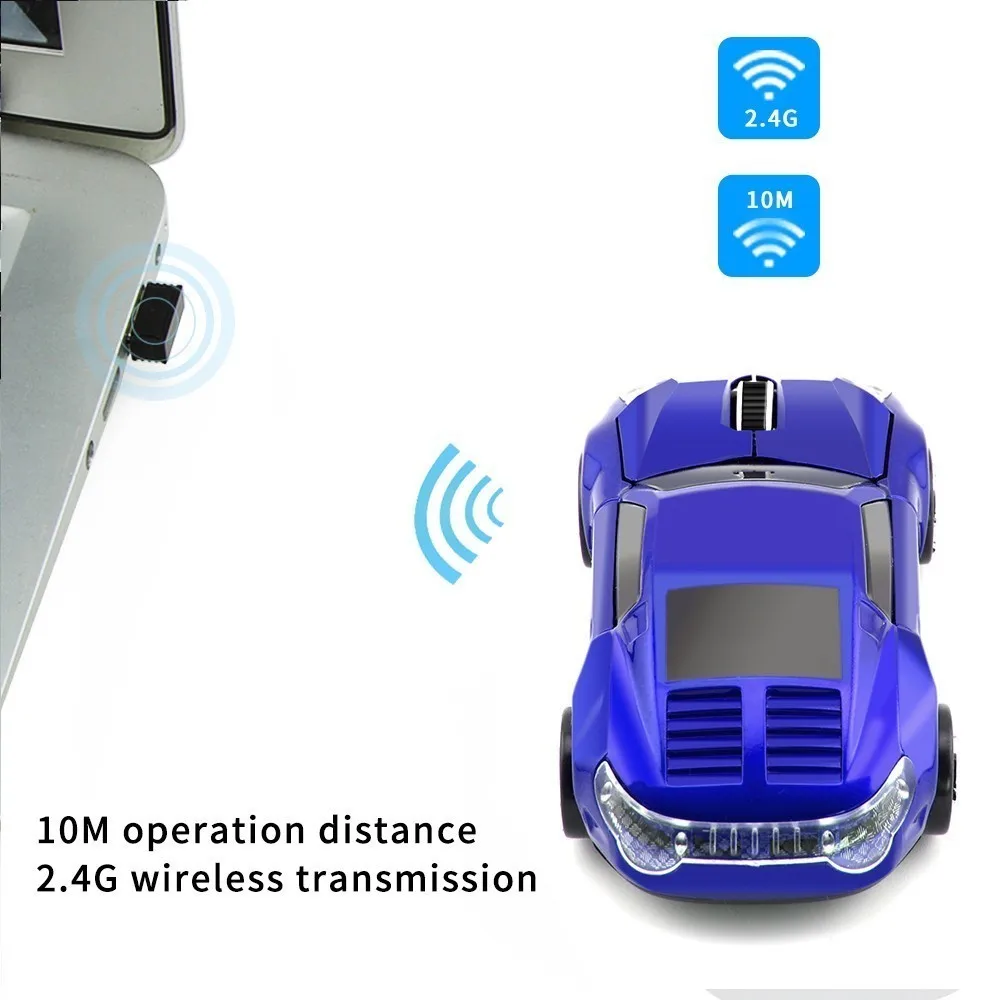 Wireless Computer Mouse Gamer Cool Super Car Shape Mice 1600DPI Optical Gaming Car Mause With USB Receiver For PC Laptop Office