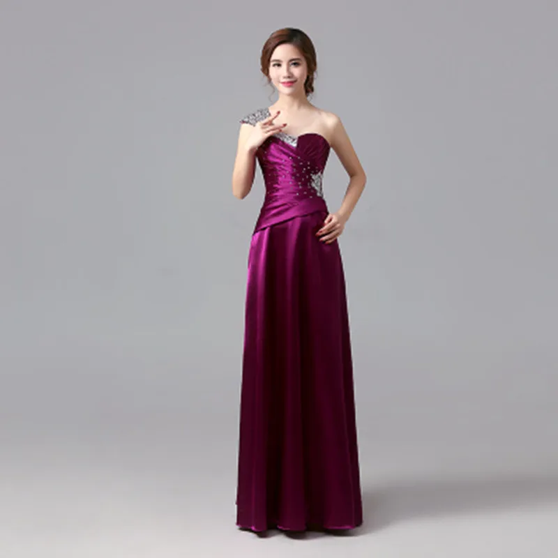 JYHS-007#new 2024 spring summer fashion One-shoulder Bridesmaid Dresses bride wedding party prom dress wine red cheap wholesale