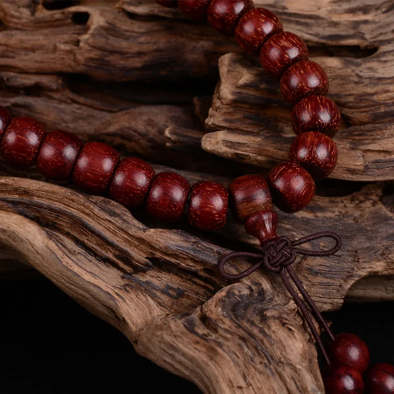 JoursNeige Natural Lobular Red Sandalwood Bracelets 108 Beads  Multilayer Authentic Old Material Sandalwood Tibet Jewelry