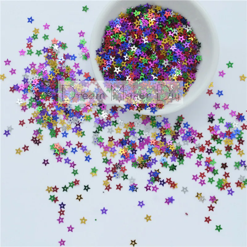 25g/lot 4mm Center hole Star Loose sequins for craft for diy wedding embelishment garment sewing accessory DIY Confetti