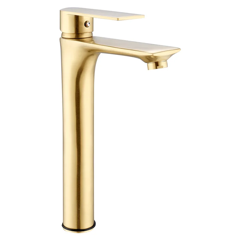 

MTTUZK Bathroom Solid Brass Brushed Gold Faucet Basin Faucet Sink Tap Solid Brass Tap Hot & Cold Mixer Faucet Matt Gold Crane