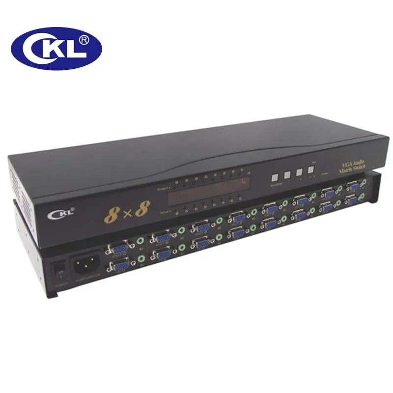 CKL-8A8 8x8 8 Port in 8 Port ra Ma Trận VGA Switch với Âm Thanh và IR từ xa Rackmount Kim Loại