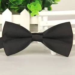 2016 mens Solid black bow tie  gravatas borboleta 12cm-6cm Wholesale