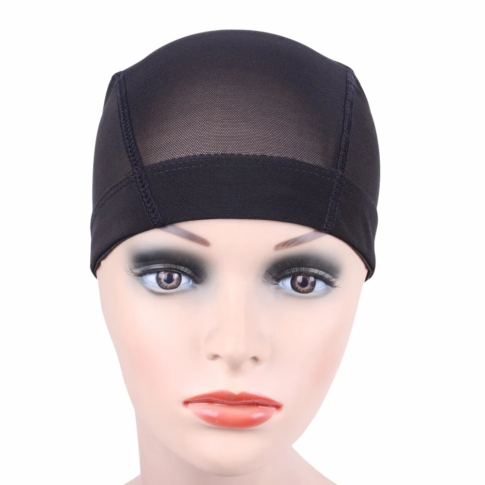 Bonnet de perruque en nylon extensible, filet à cheveux respirant, bonnet de tissage élastique, noir, beige, breton, cornrow, liatif, cousu dans les cheveux, 2 pièces par lot