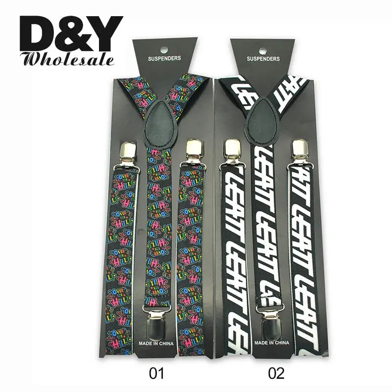 Nam nữ Unisex Treo Áo Nẹp Chữ Màu Trắng Nhiều Màu Sắc Thư Treo Áo hình chữ Y Kẹp Trên Suspender Thun Nẹp Gallus