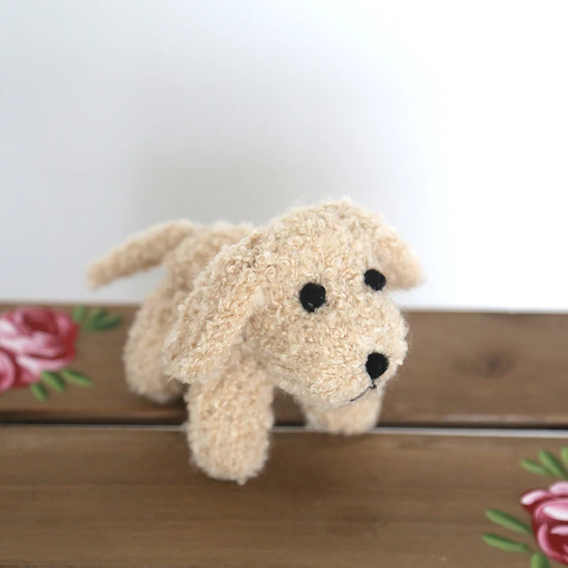 Photo Prop Puppy Knitted Stuffed Dog Toy Cute Newborn Puppy Toy Photo Props Stuffed Mini Animals Baby Photography Prop Dog