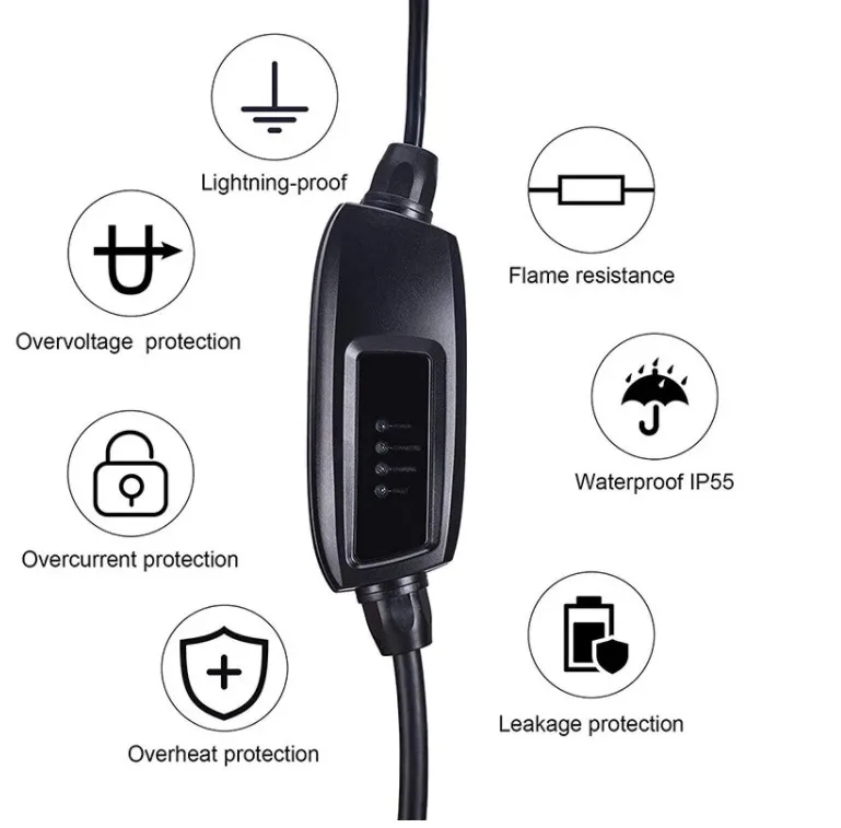 Duosida ev charger type2 IP55 Smart Rapid EVSE Charging box Mode Level2 With Blue CEE Connectors Socket