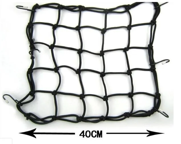 

40*40cm 30*30cm Heavy-Duty Flexible Motorcycle Luggage Net Helmet Holder Tank Mesh ATV Bike Elastic Cargo Net Bag