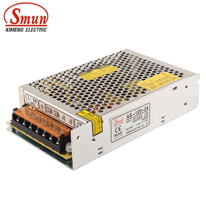 SMUN AS-120-24 120W 24V 5A Mini Size Single Output Switching Power Supply with CE ROHS 2 Years Warranty