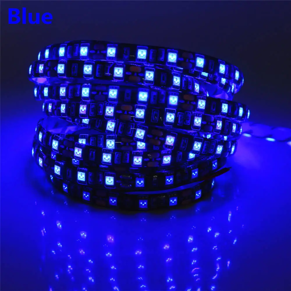 50cm 1m 2m 3m 4m 5m 12V LED Strip 5050 Black PCB Flexible LED Ribbon Light 60LED/m LED Tape RGB/White/Warm white/Blue/Green/Red