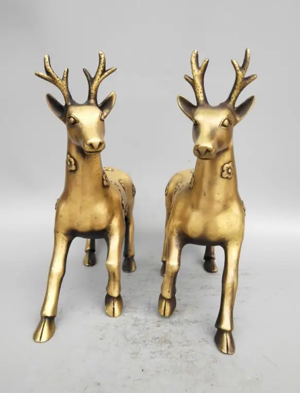 

Collection collection archaize brass Sika deer statue A pair big