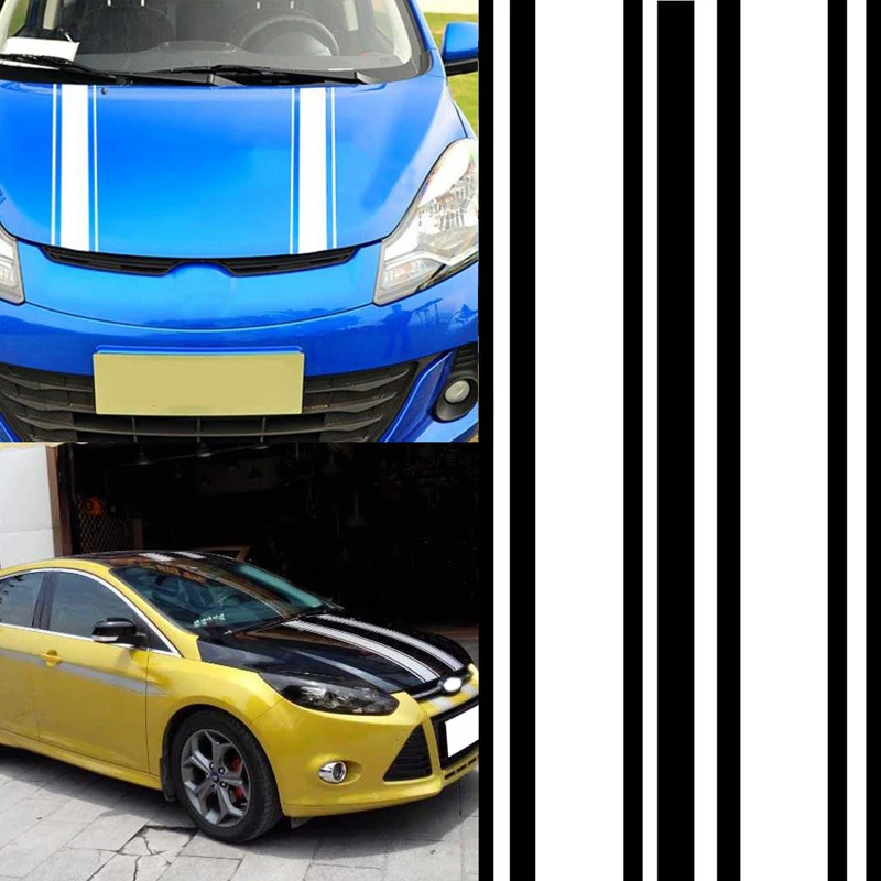 2pcs 183x8cm DIY Car Body Hood Vinyl Racing Stripe Pinstripe Sticker Decal