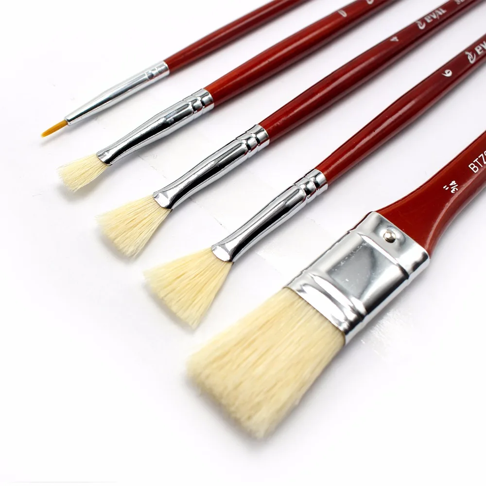 5 pcs scrubbing brush Painting fan-shaped bristles Artist's Paint for Hook line Oil Brush Watercolor Brush Acrylic Brush Set