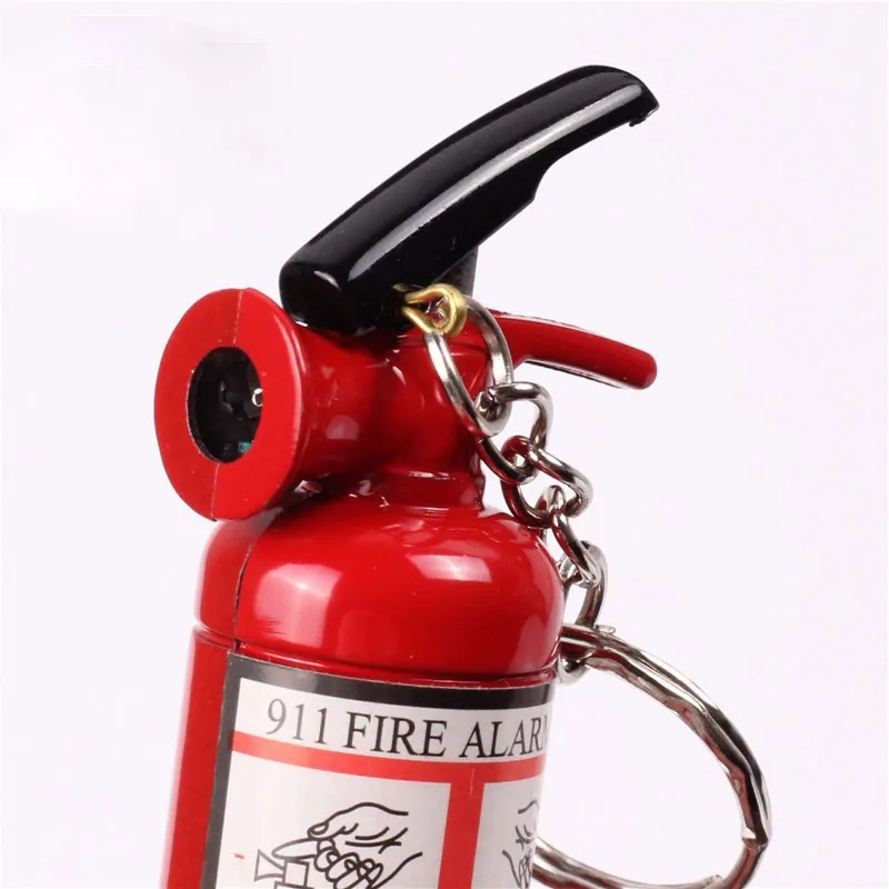 Creative Mini Extinguisher-Type Lighters Butane Gasoline Metal Lighter Inflated Gas Extinguisher Lighter Bar Key Chain Toys Fire