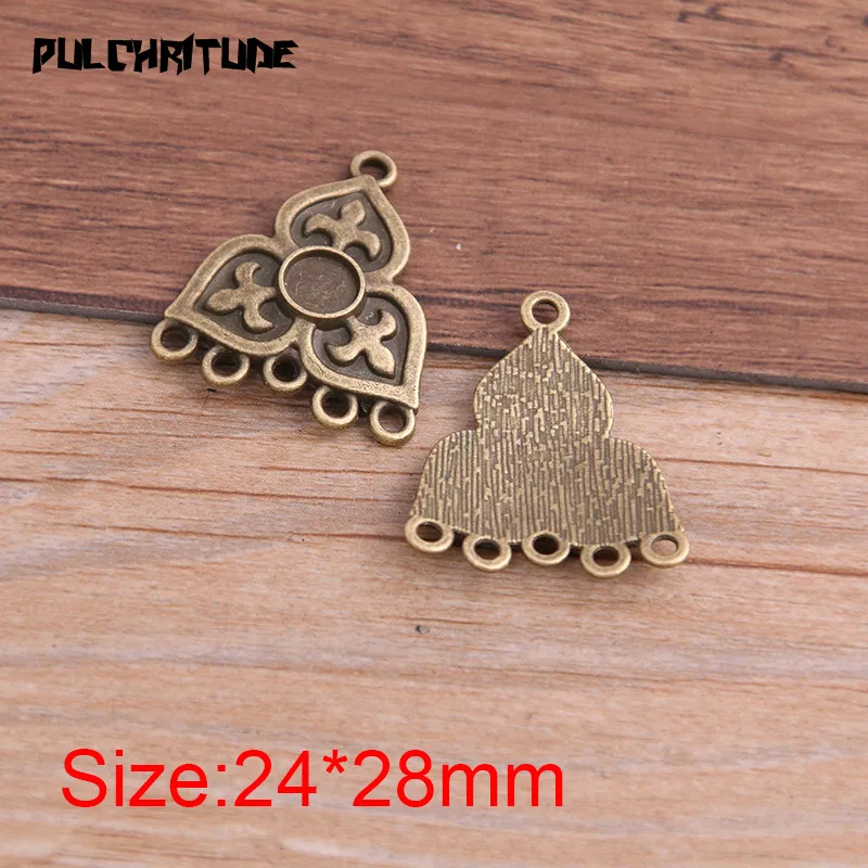 10pcs 24*28mm Two Color Earrings Connection Charms Jewelry Diy Earrings Connector Charms For Earring Making