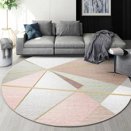 Round Nordic Non-Slip Carpet, Living Room, Bedroom, Home Study, Bedside Mat, Coffee Table Blanket