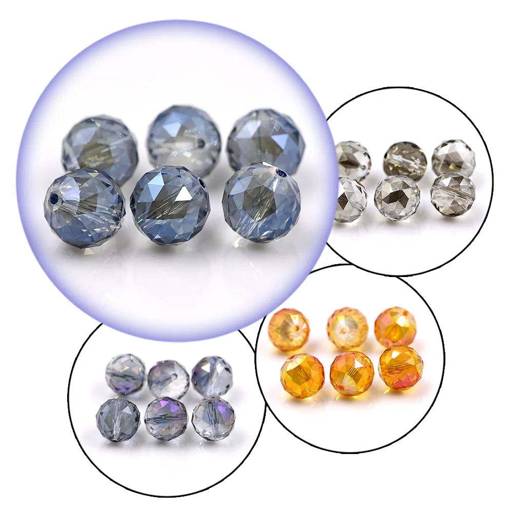 Crystal Beads Jewelry 16mm Glass Round Ball 10pcs/lot Faceted Loose Lampwork Beading For DIY Needlework Accessories