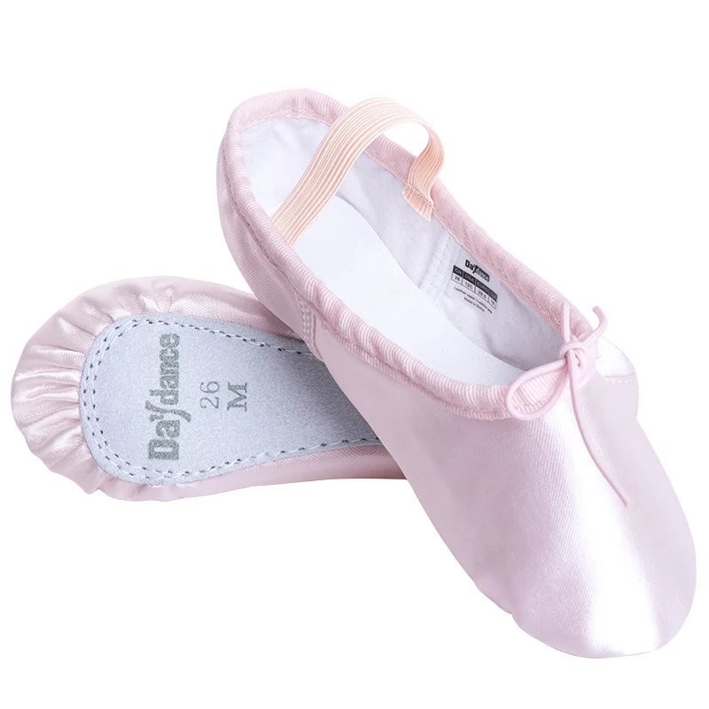 Ballet Shoes For Girls Kids Gymnastics Shoes Ballerina Dance Shoes Sneakers Children Shiny Satin Flat For Dancing