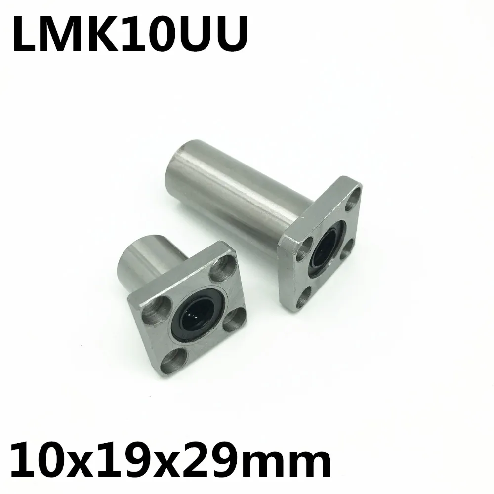 2pcs LMK10UU for 10mm shaft linear bearing square flange ball bearing bush 10x19x29 mm LMK10 Free Shipping